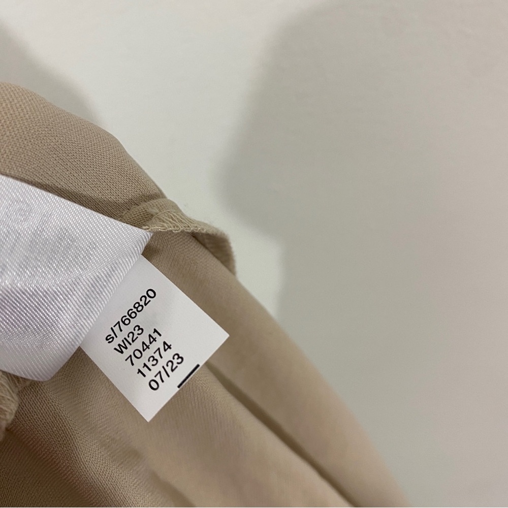 Loft NWT Small Champagne Beige Satin Silky Slip Midi Dress Draped Neck‎ - Picture 12 of 14